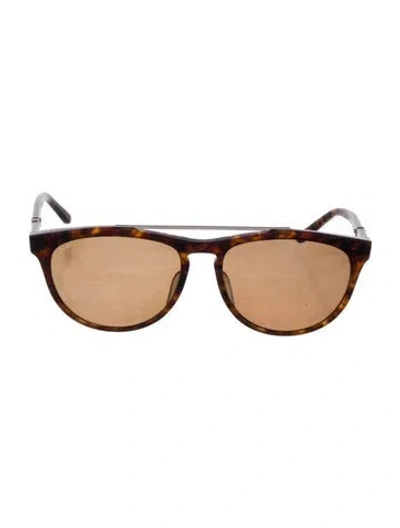 Pre-owned Leisure Society Aviator Tinted Sunglasses In Brown