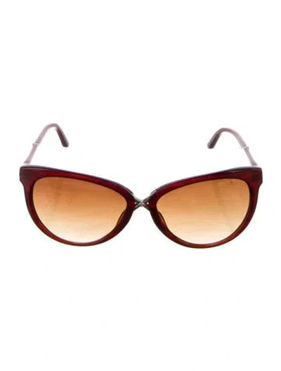 Pre-owned Leisure Society Montalivet Cat-eye Sunglasses In Burgundy