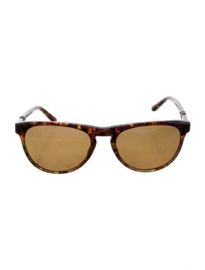Pre-owned Leisure Society Oriel Wayfarer Sunglasses In Brown