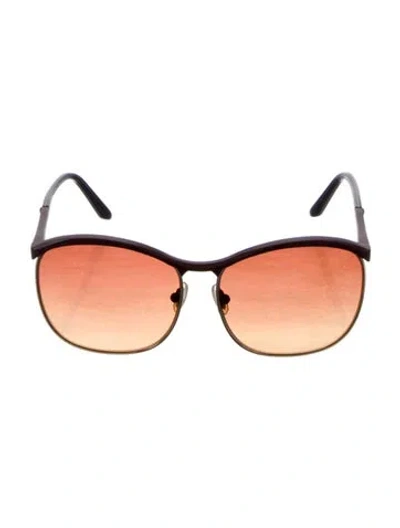 Pre-owned Leisure Society Oversize Gradient Sunglasses In Brown