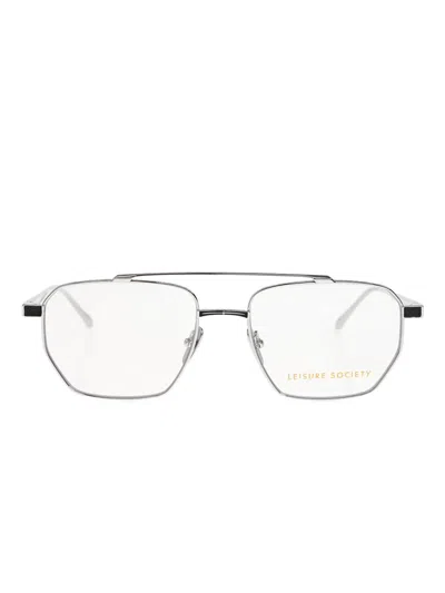 Leisure Society Prism Geometric Glasses In Silver