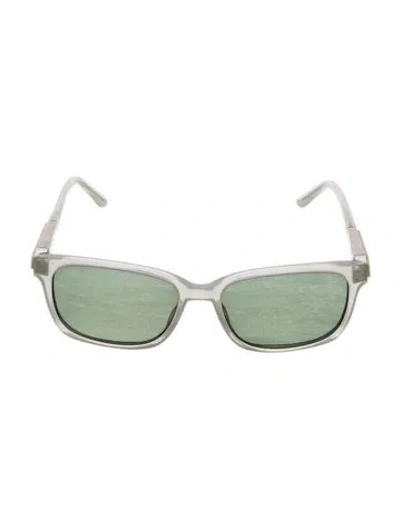 Pre-owned Leisure Society Square Mirrored Sunglasses In White