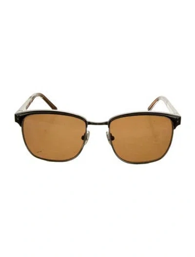 Pre-owned Leisure Society Square Tinted Sunglasses In Brown