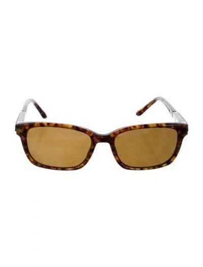 Pre-owned Leisure Society Square Tinted Sunglasses In Brown
