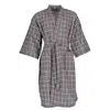 Leisureland Men's Plaid Broadcloth Robe In Grey