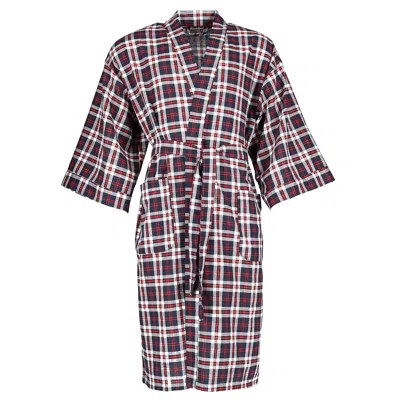Leisureland Men's Plaid Broadcloth Robe In Red