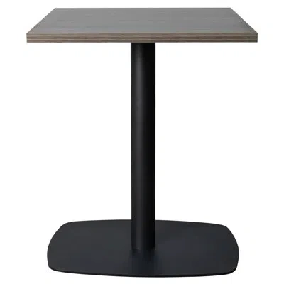 Leisuremod 24" Square Mdf Top Dining Table With Square Pedestal Stainless Steel Base – Seats 2–3 People, Kitche In Dark Brown