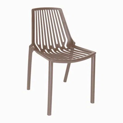 Leisuremod Acken Plastic Stackable Dining Chair In Brown