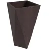 Leisuremod Aloe Series Polystone Planter In Brown, 13.8 X 13.8, 28.7 High In Brown