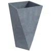 Leisuremod Aloe Series Polystone Planter In Grey, 13.8 X 13.8, 28.7 High In Gray