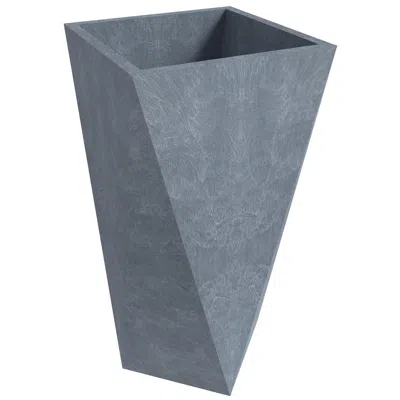Leisuremod Aloe Series Polystone Planter In Grey, 13.8 X 13.8, 28.7 High In Gray