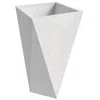Leisuremod Aloe Series Polystone Planter In White, 13.8 X 13.8, 28.7 High In White