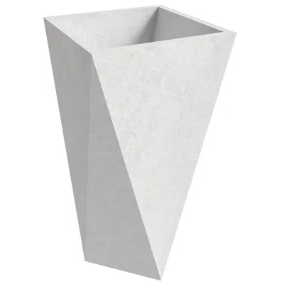 Leisuremod Aloe Series Polystone Planter In White, 13.8 X 13.8, 28.7 High