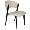 Leisuremod Aspen Collection Modern Dining Chair Black Frame In Light Grey In Neutral