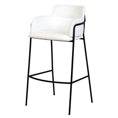 Leisuremod Axis Collection Modern Bar Height Chair In White