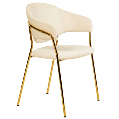 Leisuremod Bella Collection Modern Dining Chair In Off White In Neutral