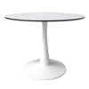 Leisuremod Bristol 40" Round Dining Table White Base With White Sintered Stone Top In White
