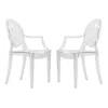 Leisuremod Carroll Modern Acrylic Dining Side Chair, Set Of 2 In Transparent