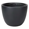 Leisuremod Dahlia Series Poly Stone Planter In Black 14.4 Dia, 10.8 High In Black