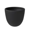 Leisuremod Dahlia Series Poly Stone Planter In Black 17.5 Dia, 13.6 High In Black