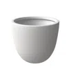 Leisuremod Dahlia Series Poly Stone Planter In White 17.5 Dia, 13.6 High In White
