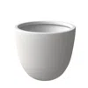 Leisuremod Dahlia Series Poly Stone Planter In White 17.5 Dia, 13.6 High In White
