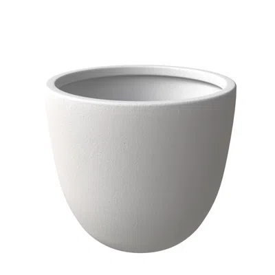 LEISUREMOD DAHLIA SERIES POLY STONE PLANTER IN WHITE 21.3 DIA, 15.7 HIGH