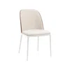 Leisuremod Dining Side Chair With White Powder-coated Steel Frame In Neutral