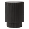 Leisuremod Eden Collection Fiberglass Outdoor Side Table In Black