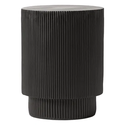 Leisuremod Eden Collection Fiberglass Outdoor Side Table In Black
