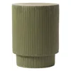 Leisuremod Eden Collection Fiberglass Outdoor Side Table In Olive Green In Green