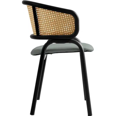 Leisuremod Ervilla - Dining Chair - Grey Leather In Multi