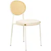 Leisuremod Euston Collection Modern Dining Chair White Frame In Beige In Neutral
