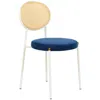 Leisuremod Euston Collection Modern Dining Chair White Frame In Blue In Multi