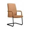 Leisuremod Evander Office Guest Chair In Acorn Brown Leather In Brown