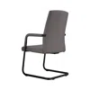 Leisuremod Evander Office Guest Chair In Grey Leather In Gray