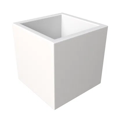 Leisuremod Fern Series Poly Stone Planter 9" Cube In White