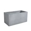 Leisuremod Flora Series Rectangle Poly Stone Planter In Grey 19.7 X 19.7, 39.4 Long In Gray