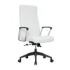 Leisuremod Hilton Modern High-back Leather Office Chair In White