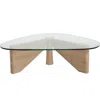 Leisuremod Imperial Triangle Coffee Table In Natural Wood In Neutral
