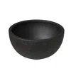 Leisuremod Iris Fiberstone Planter In Black 12 Dia In Black