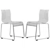 Leisuremod Lima Modern Acrylic Chair, Set Of 2 In Transparent
