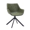 Leisuremod Markley Modern Leather Dining Swival Arm Chair In Green In Green