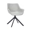 Leisuremod Markley Modern Leather Dining Swival Arm Chair In Light Grey In Gray