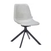 Leisuremod Markley Modern Leather Swival Dining Chair With Metal Legs In Light Grey In Gray
