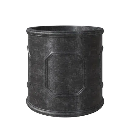 Leisuremod Meadow Series Fiber Stone Planter In Black 10.6" Dia, 10.6" High