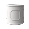 Leisuremod Meadow Series Fiber Stone Planter In White 12.6" Dia, 12.6" High In White