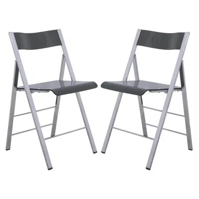 Leisuremod Menno Modern Acrylic Folding Chair, Set Of 2