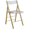 Leisuremod Menno Modern Acrylic Gold Base Folding Chair