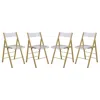 Leisuremod Menno Modern Acrylic Gold Base Folding Chair, Set Of 4